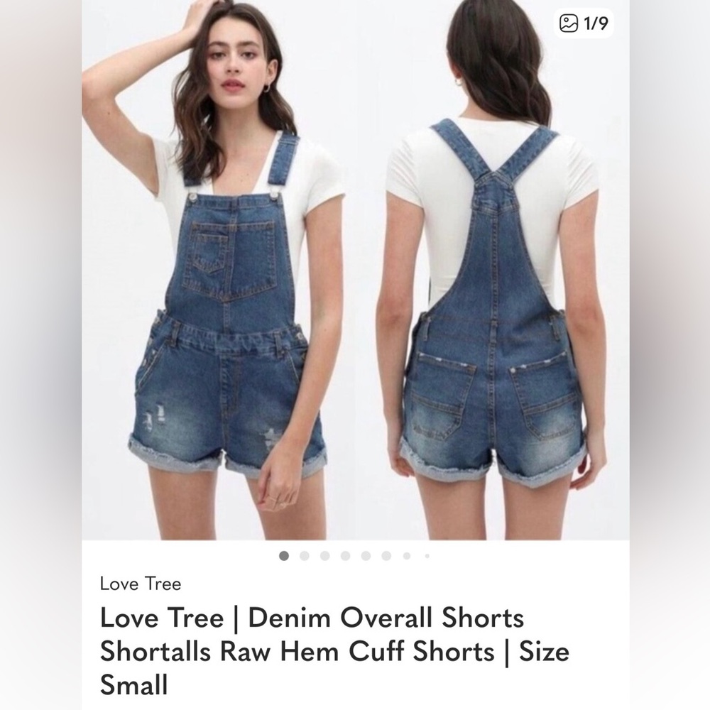 Love Tree Classic Blue Denim Overalls/Shortalls